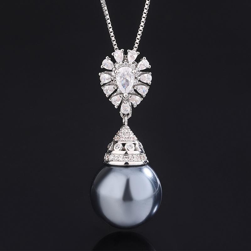 Jewelry Copper Bottom Gold-Plated Fritillary Pearl Retro Set 16Mm14Mm