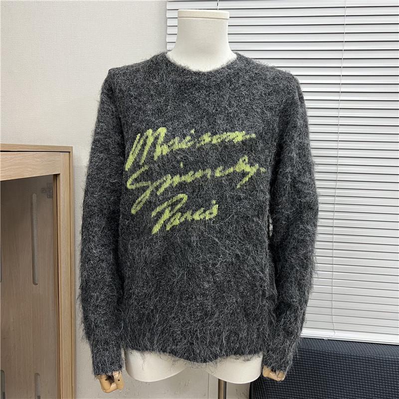 Unisex Trendig Rundhalsad Jacquardulltröja med Broderad Logga - Avslappnad & Mångsidig.