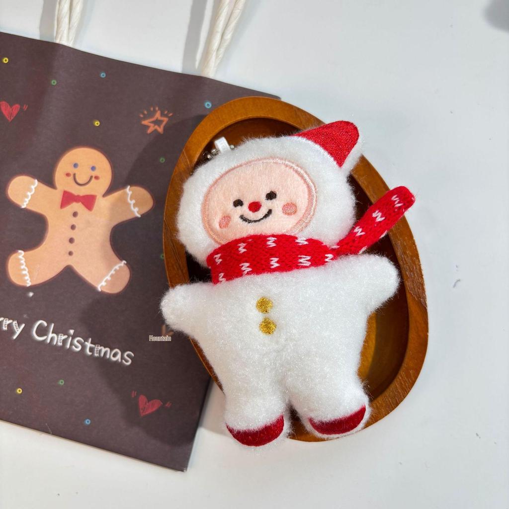 Plush Holiday Cartoon Figures: Santa, Snowman, Rabbit Decorations & Small Gift Pendants