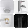 5 Piece Bathroom Furniture Set Black Oak Engineered Wood & Glass