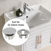 Bathroom Kit Sink Spare Parts Cover Overflow Ring Round ABS Plastic Basin Chrom Silver 8pc Improvement Decorative