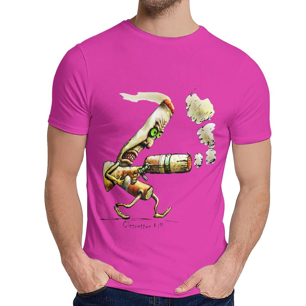 Streetwear Cigarettes Kill T Shirt Men Crazy Organic Cotton Camiseta Crewneck