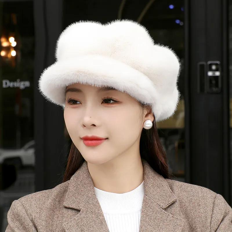WTEMPO Women's Fashion Autumn Winter Casual Versatile Hats Retro Solid Color Windproof Cold-proof Plush Warm Hats