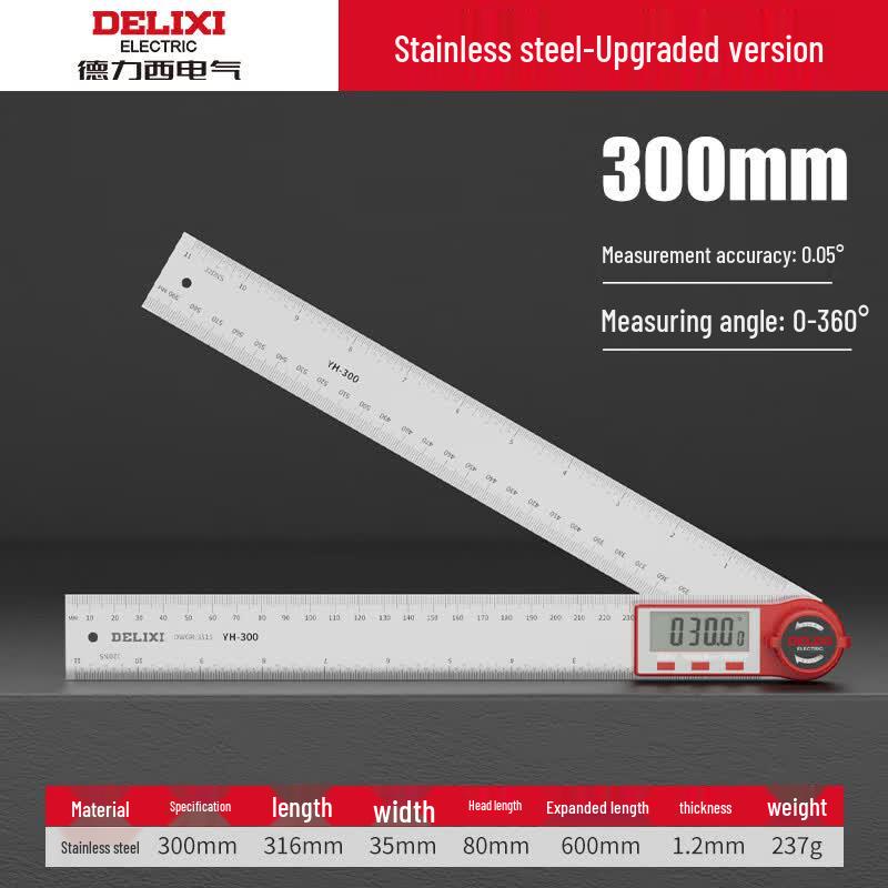Delixi Electronic Digital Angle Ruler 300mm
