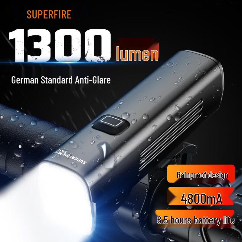 Shenhuo BL12 1300 Lumen Rechargeable Bicycle Front Light One Size