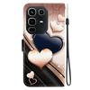 Handmade PU Leather Flip Case for Infinix Note 50 4G/Note 50 Pro 4G (X6858/X6855) Anti-Slip Shockproof Cover with Wrist Strap & Heart/Rose Cat Designs