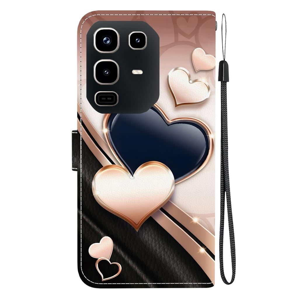 Handmade PU Leather Flip Case for Infinix Note 50 4G/Note 50 Pro 4G (X6858/X6855) Anti-Slip Shockproof Cover with Wrist Strap & Heart/Rose Cat Designs