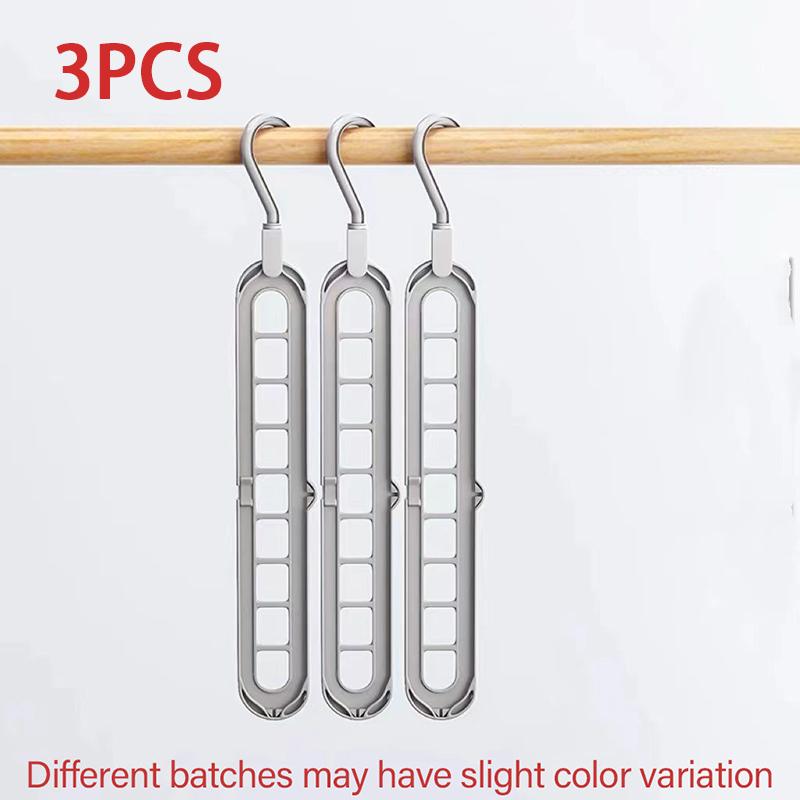3pcs Multifunctional Hangers Heavy Duty Space Saving 9 Holes Clothes Organizer Wardrobe Hangers Save Wardrobe Space YG002