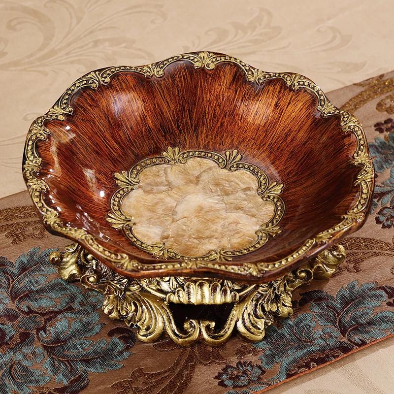

European-style Luxury Resin Fruit Plate Ornaments Living Room Decorations Creative Home Accessories American Retro Crafts