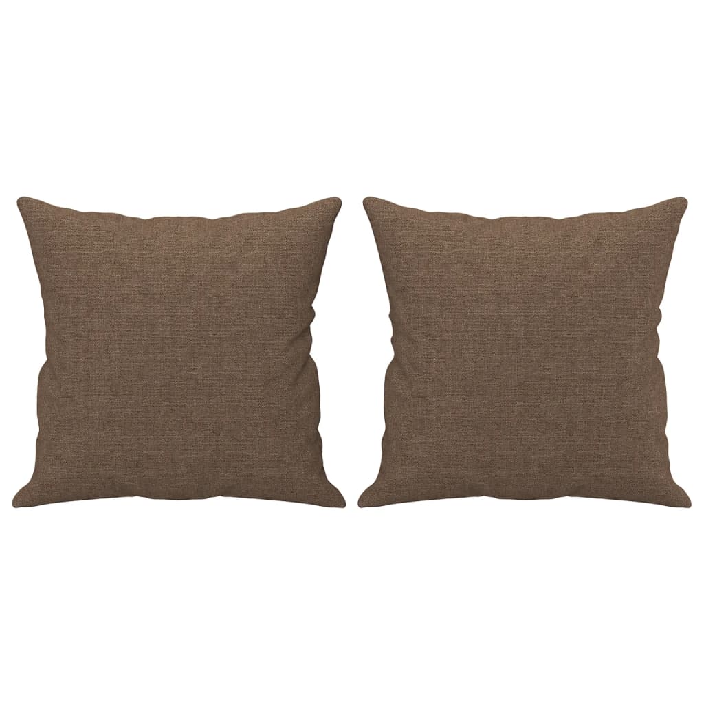 Vidaxl 2-Osobowa Sofa Z Poduszkami, Brązowa, 140 Cm, Tkanina