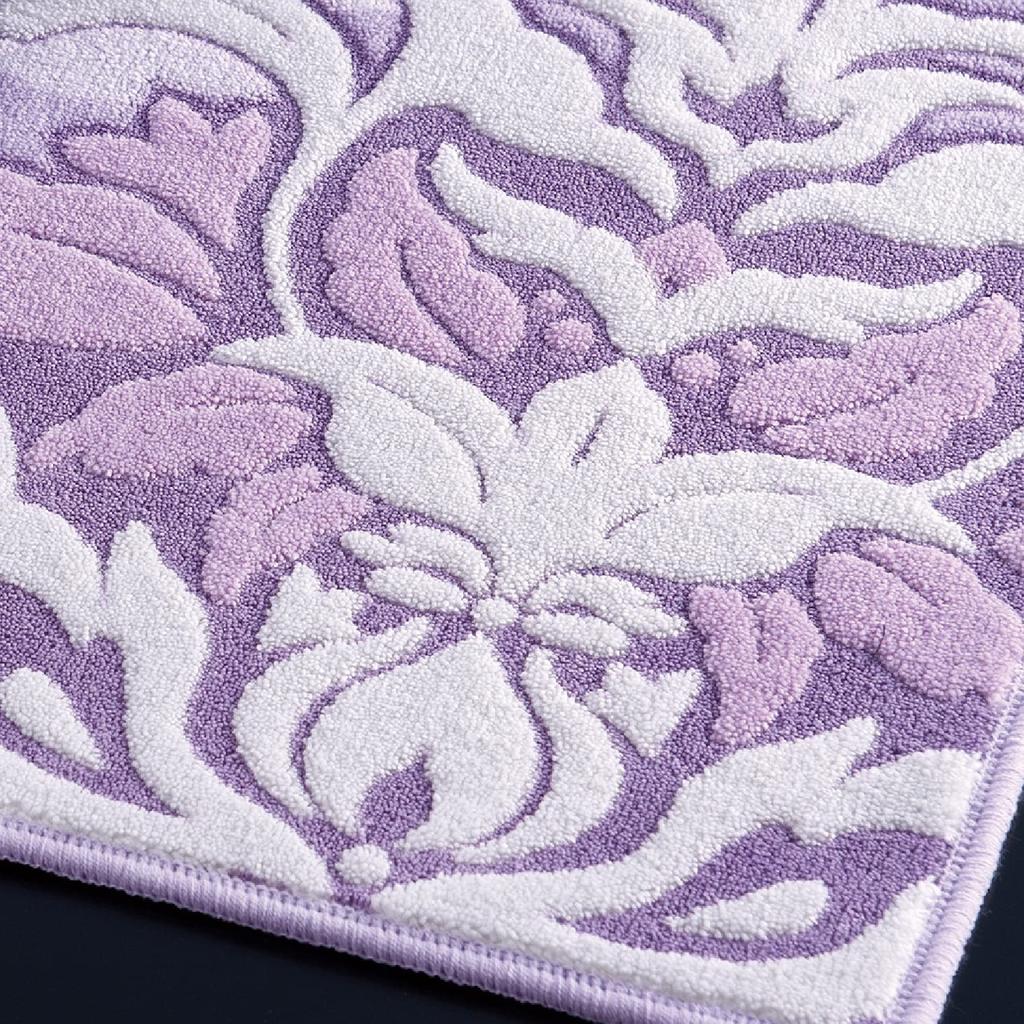 Senko DECORMUSEE Samira Long Toilet 80 x 60 Lavender Damask Antibacterial and Odor Made in Product Number 32054 Mat, Approx. cm, Pattern, Resistant,