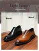 VIP Exclusive Men's Brown Leather Oxford Shoes - Summer Wedding & Business Formal Square Toe British Style