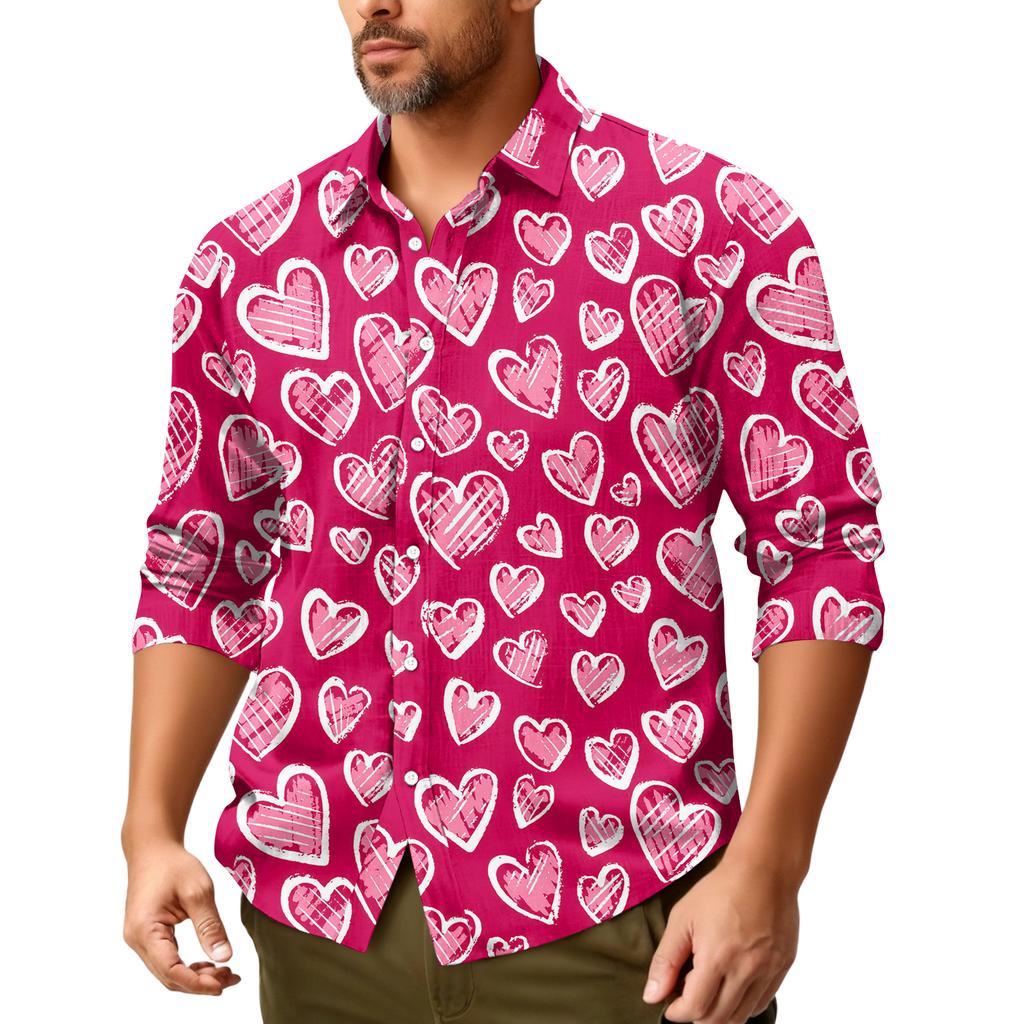 Lässiges, locker sitzendes Langarmhemd für Herren, modisches Revershemd