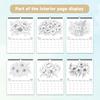 1pc 2026 Hanging Calendar,Floral Coloring Calendar, DIY, Christmas Gift, 12 Beautiful Designs, Perfect for Birthdays & New Year