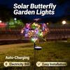 2/1PC Solar Butterfly Flower Floor Lamp, Outdoor Solar Courtyard Lamp, Metal Pole, Very Suitable for Garden, Courtyard and Lawn Decoration