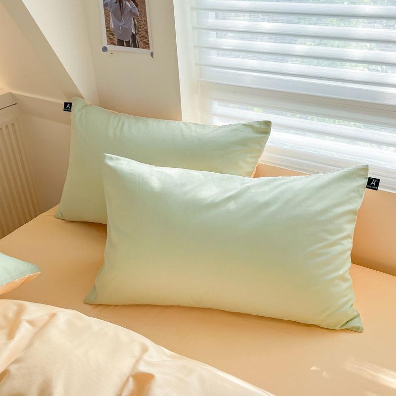 Solid Color Brushed Double Duvet Cover & Pillowcase Bedding Set - 90gsm, 3-Piece