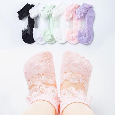 Spitzensocken für Mädchen, weiche, gerüschte, atmungsaktive Babysocken für den Sommer