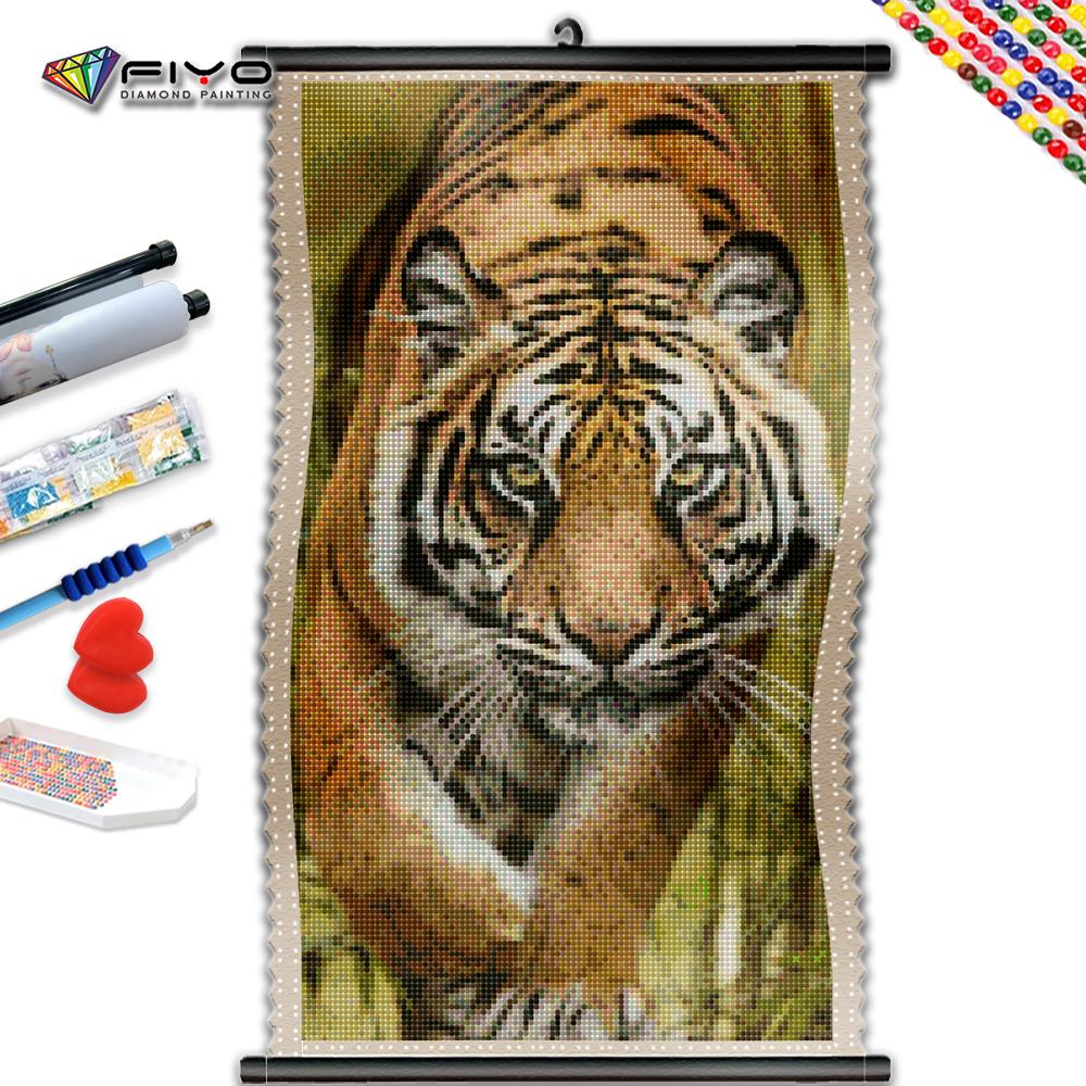 

5D DIY Рамка Алмазная картина Тигр Полная квадратная круглая мозаика с вышивкой животных Изображение Стразы Украшение дома