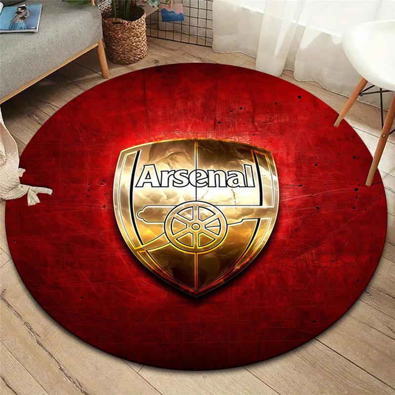 Arsenal F Round Area Rug,Carpet Rug for Living Room Bedroom Sofa Playroom Decor,Non-slip Floor Mat