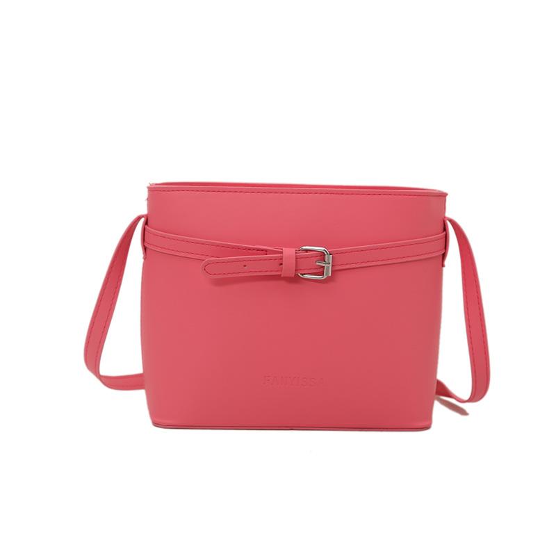 Fashion and Popular Dopamine Color Simple Lychee Pattern Bucket Bag Versatile Sense Casual Niche Design Messenger Bag