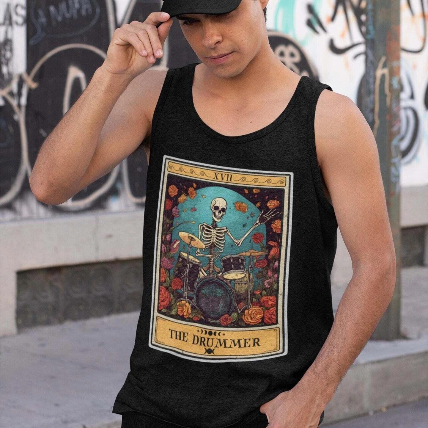 The Drummer Tarot Card Tank Top L