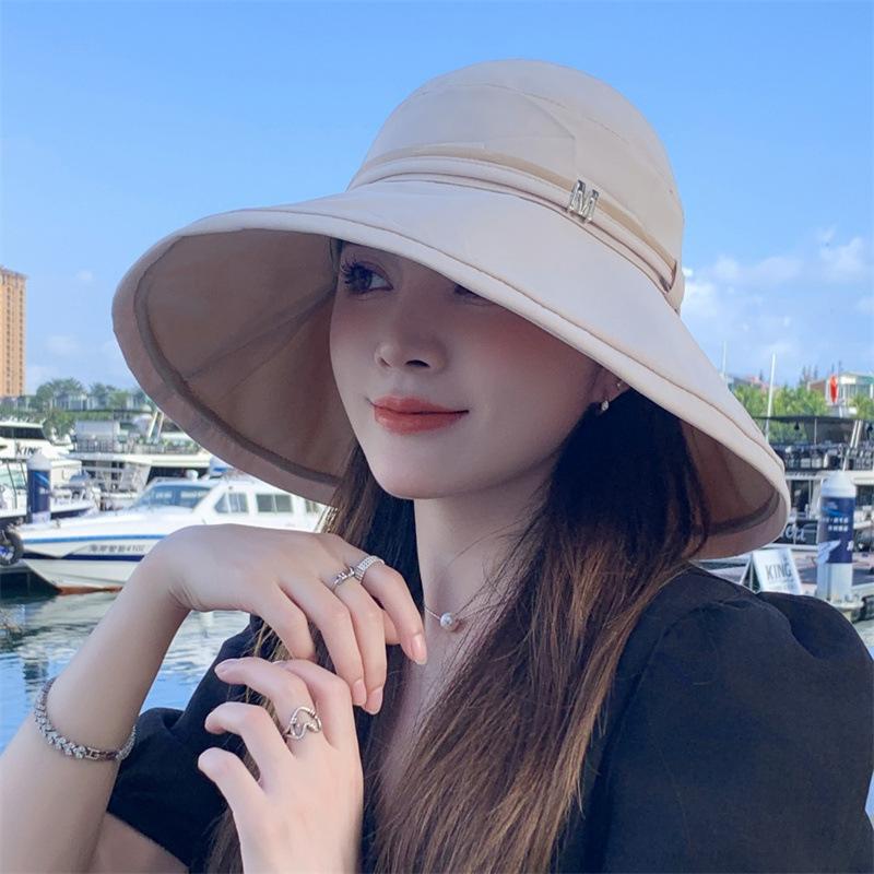 Hat Spring and Summer Women's Versatile Double-sided Bucket Hat Solid Color Big Eaves UV Protection Sun Hat Women's Summer Sun Protection