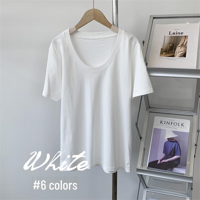 Women s Coffee-Colored U-Neck Short-Sleeve Slim Fit T-Shirt