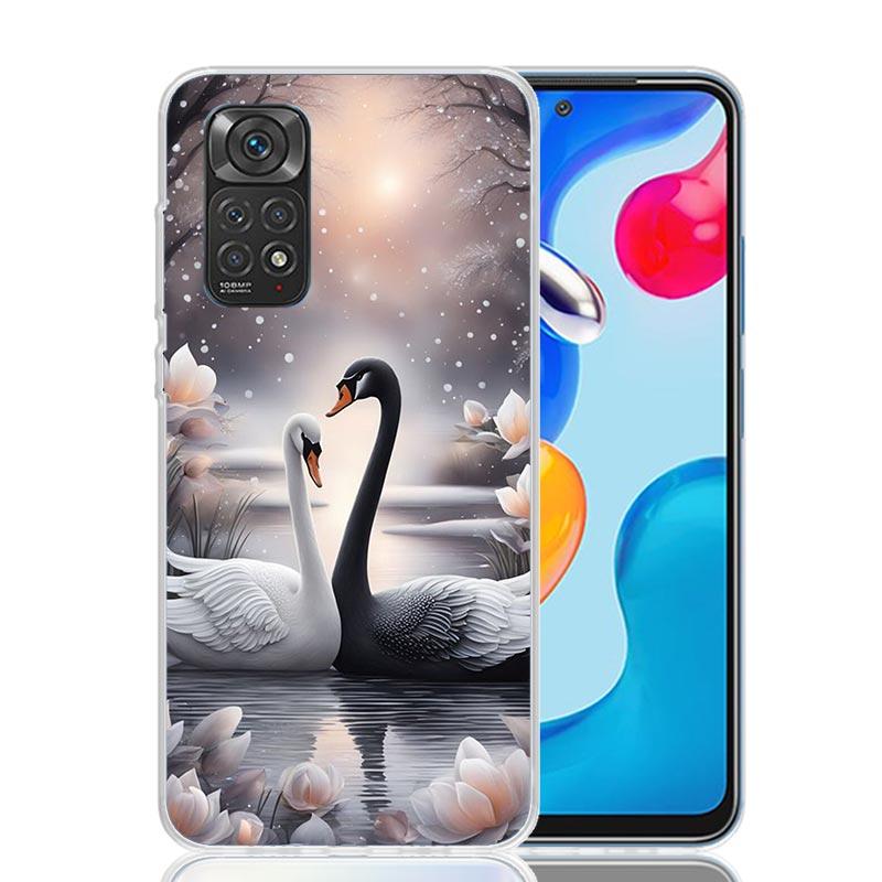 Black Swan Noble Phone Case For Xiaomi Redmi Note 15 14 13 12S 12 Pro Plus 11S 11E 11 11T 10S 10 Art Soft Pattern Cover Redmi No