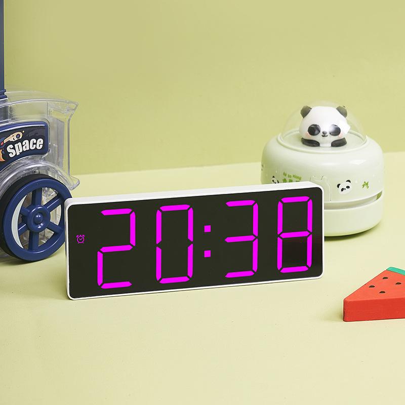 Korean version LED clock simple large font color alarm clock temperature display bedside clock GH9005
