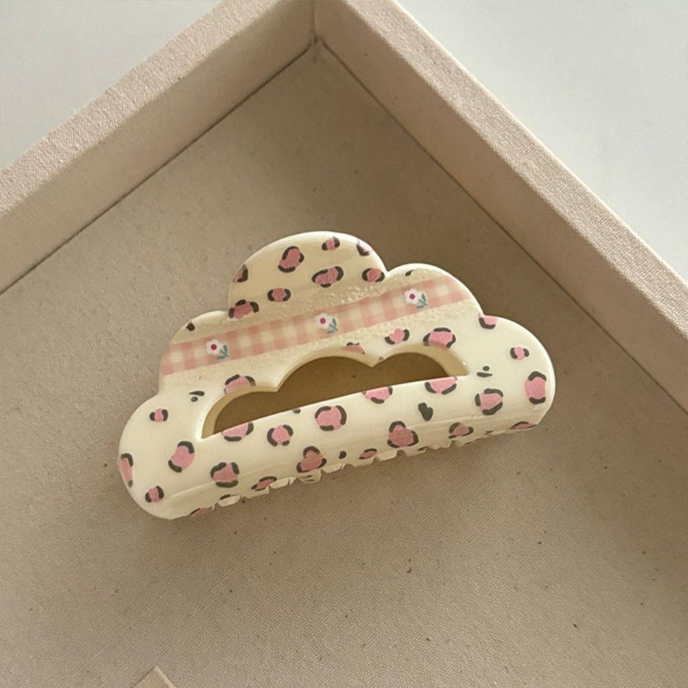 Korean Style Acrylic Bow Hair Claw Flower Geometry Shark Clip Lattice Hair Crab Clip  Outdoor