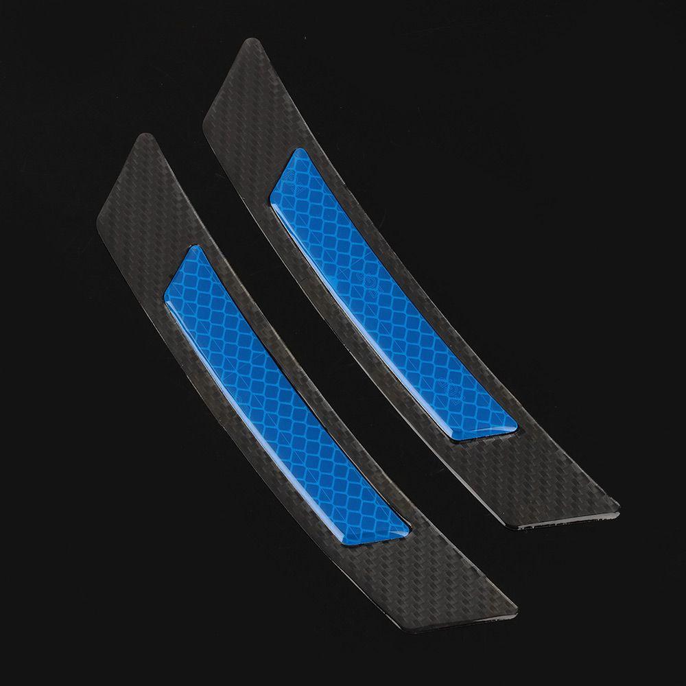 2Pcs Car Wheel Eyebrow Edge Reflective Guard Sticker Carbon Fiber Protection Strip Decoration