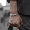 Retro Pixiu Bracelet with Treasure Coins and Heart Sutra - Men's Distressed Alloy Jewelry