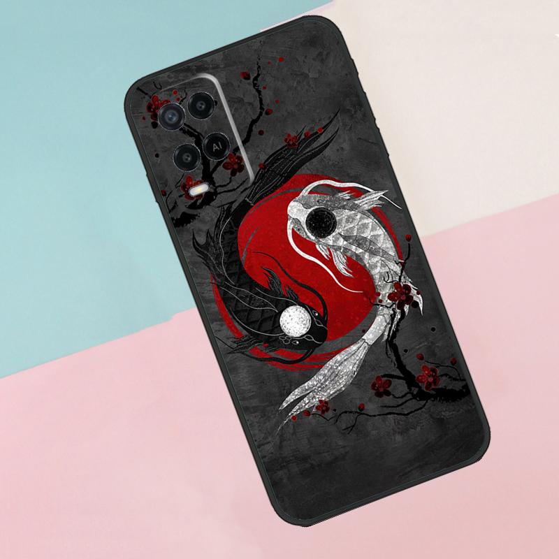 Koi Fish Yin Yang Art For Oppo A18 A38 A78 A98 A96 A58 A17 A77 A80 A40 A60 A16 A76 A74 A94 A54 A15 A57S Phone Case