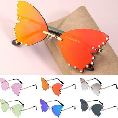 Lunettes de soleil transparentes Lunettes de soleil papillon diamant pour femme