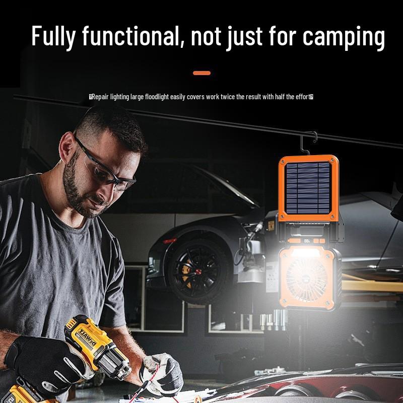 Multi-functional Solar-Powered Handheld Fan & Camping Light