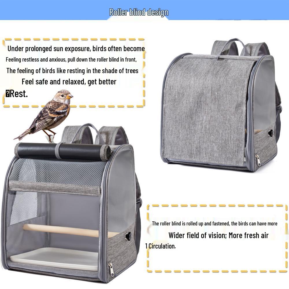 Compact Transparent Bird Travel Backpack for Small Pets