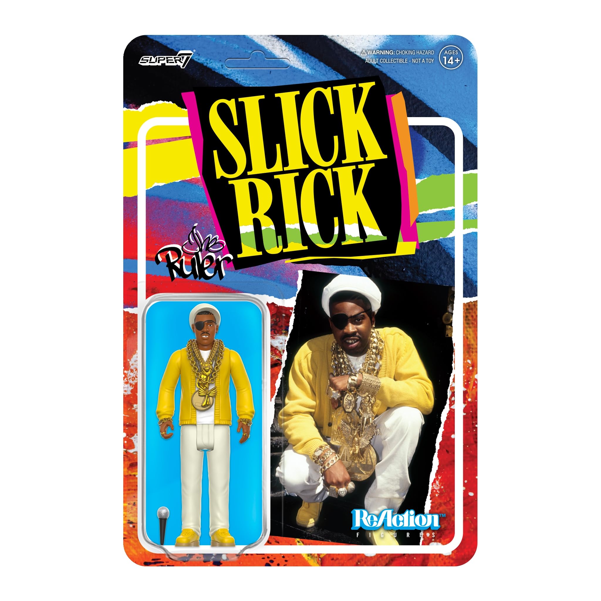 

Super7 Slick Rick the Ruler - 3.75 Slick Rick Action Figure Accessory Hip Hop Collectible Retro Toy