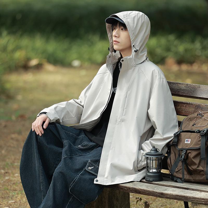 Men's Autumn/Winter Outdoor Mountain Series Casual Hooded Windbreaker Jacket