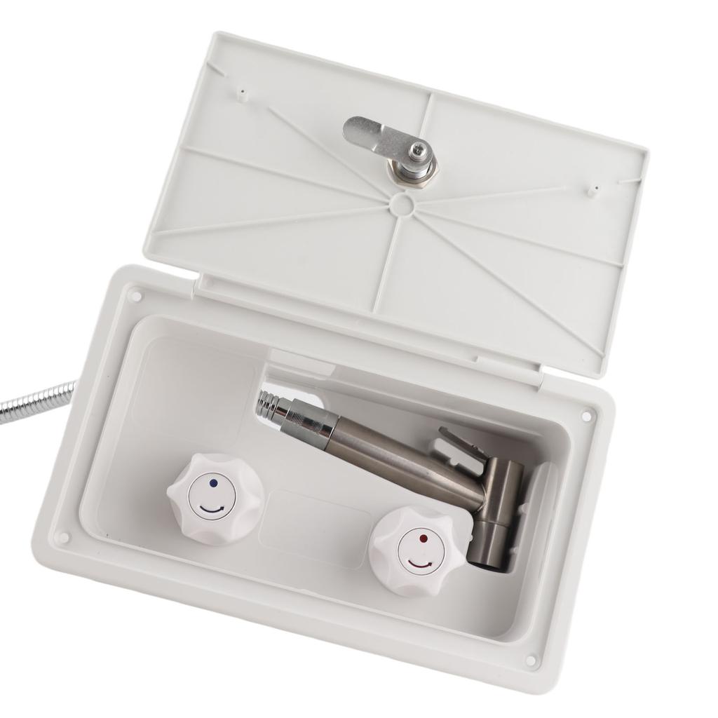 Exterior Shower Box Kit 1.5m Metal Hose Outdoor Washing Spray Box Set for Rv Campervans Trailer Boats Yachts