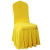 Solid Color Wedding Chair Cover Party Decoration Spandex With Skirt Pleated Use Elastic Stretch Dining Luxury Birthday Banquet
