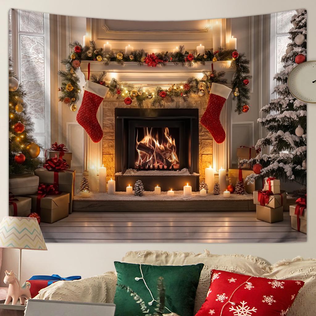 Winter Morning Reindeer Christmas Tree Wall Hanging Tapestry Christmas Wall Hanging Tree Wall Hanging Gorgeous Christmas Tree Fireplace Gifts