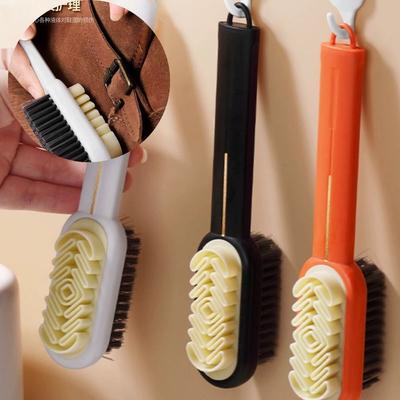 Multifunction Cleaning Shoe Brush Suede Cleaning Brush Stain Dust Shoes Brush Sneaker Cleaner Long Handle Shoe Care With Hook