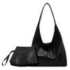 Women Leather Shoulder Bag Versatile Soft Underarm Bag Casual 2pcs Shoulder Bag and Handbag Set Satchel Hobo Bag Shopping Bag
