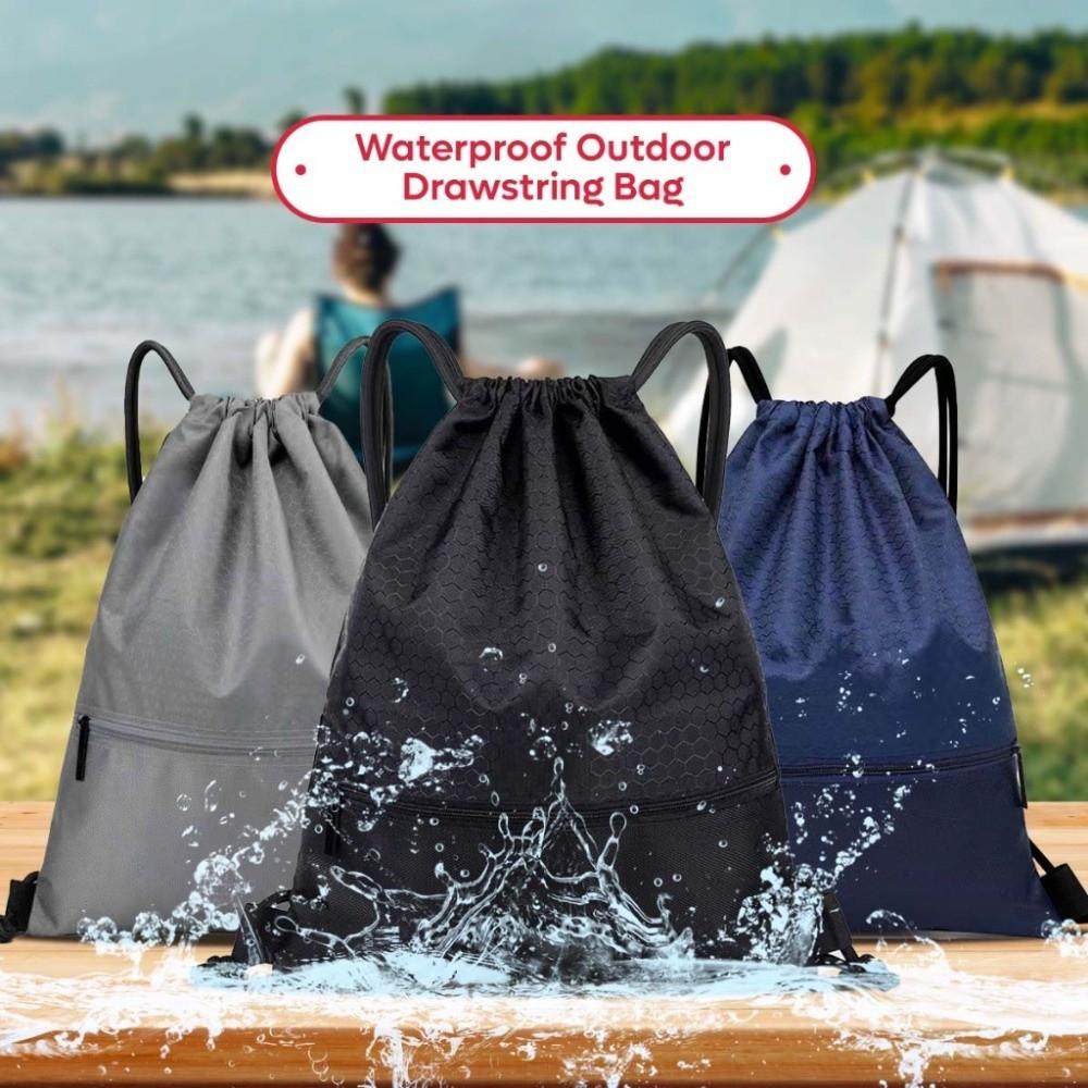 Solid Color Fitness Drawstring Bag Waterproof Drawstring Pocket Drawstring Backpack  Unisex