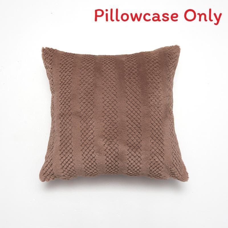 

Only Premium Pillowcase Faux Rabbit Fur Cushion Cover Soft And Comfy For Sofa In Design Minimalist 30x50cm кофейный