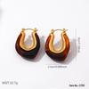 Vintage Amber Gradient Flower & Heart Stainless Steel Stud Earrings with Sun Pattern