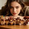 3D Beaded Highland Cattle DIY Kit 4-Piece Set Handmade Craft Kit Includes Detailed Instructions for Creating Small Decorative Figurines