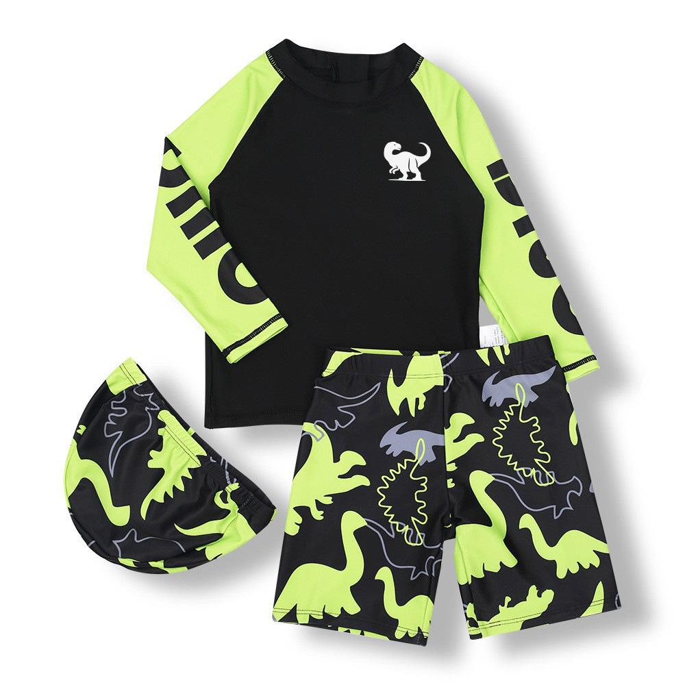 Children S And Boys  Swimsuits Quick-Drying Boys  Suits Swimsuits Split Medium And Children S Swimsuits Long Sleeves Sunscreen Swimsuits size 110 (height 100cm and weight 17kg cm)