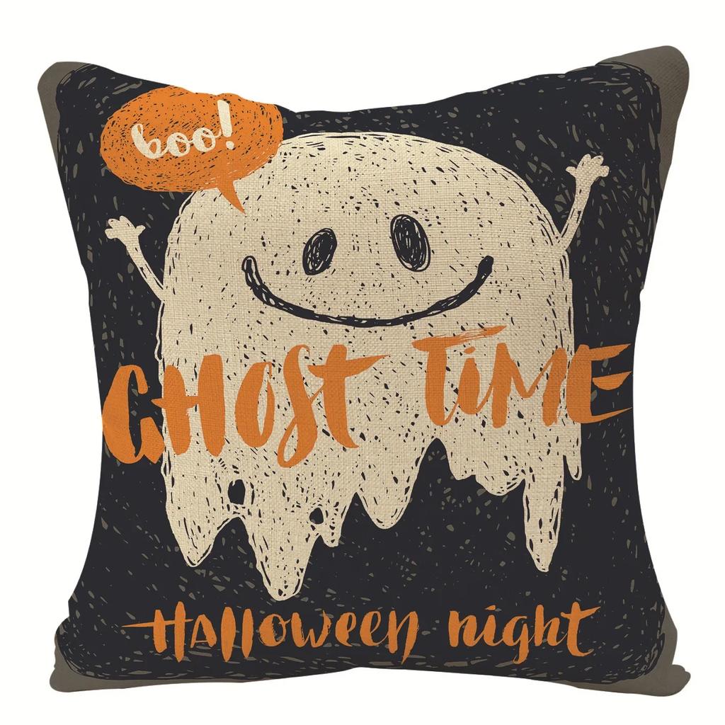 Halloween Pumpkin Ghost Print Pattern Cushion Cover Home Living Room Sofa Decoration Throw Pillow