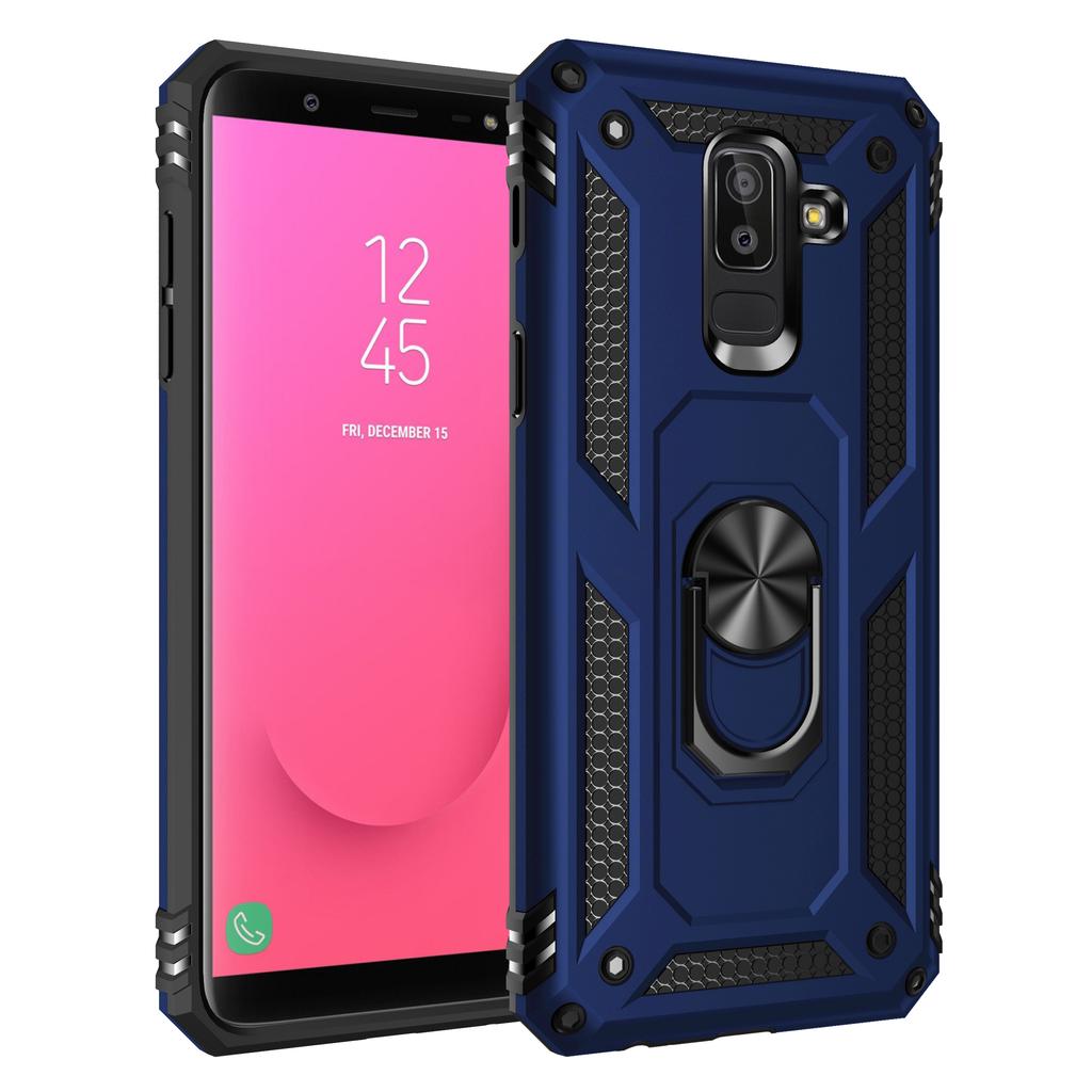Stötsäkert Pansar Bil Magnetiskt Telefonfodral För Samsung Galaxy J8 A6 A7 A8 A9 Plus 2018 A9S Star Pro A2 Core A750 Ringhållare Fodral